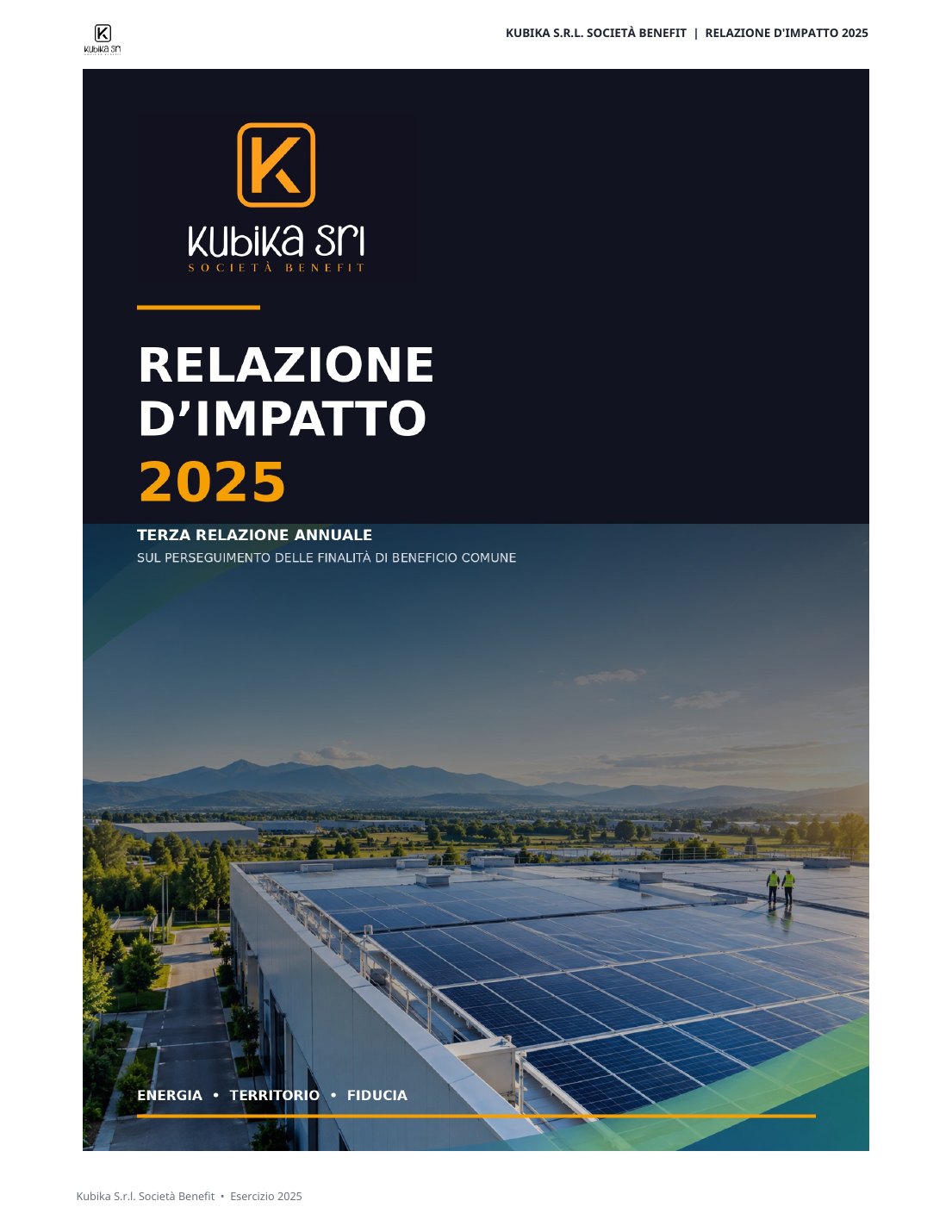 Copertina della Relazione d’Impatto 2025